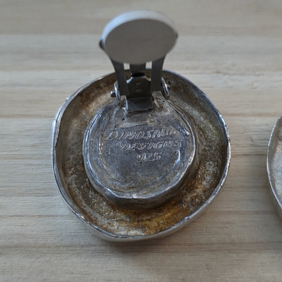 Dinosaur Designs Sterling and Resin Clip-On Earrings - Picture 3 of 3